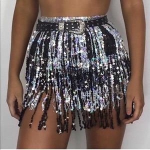 Sequin Wrap Skirt